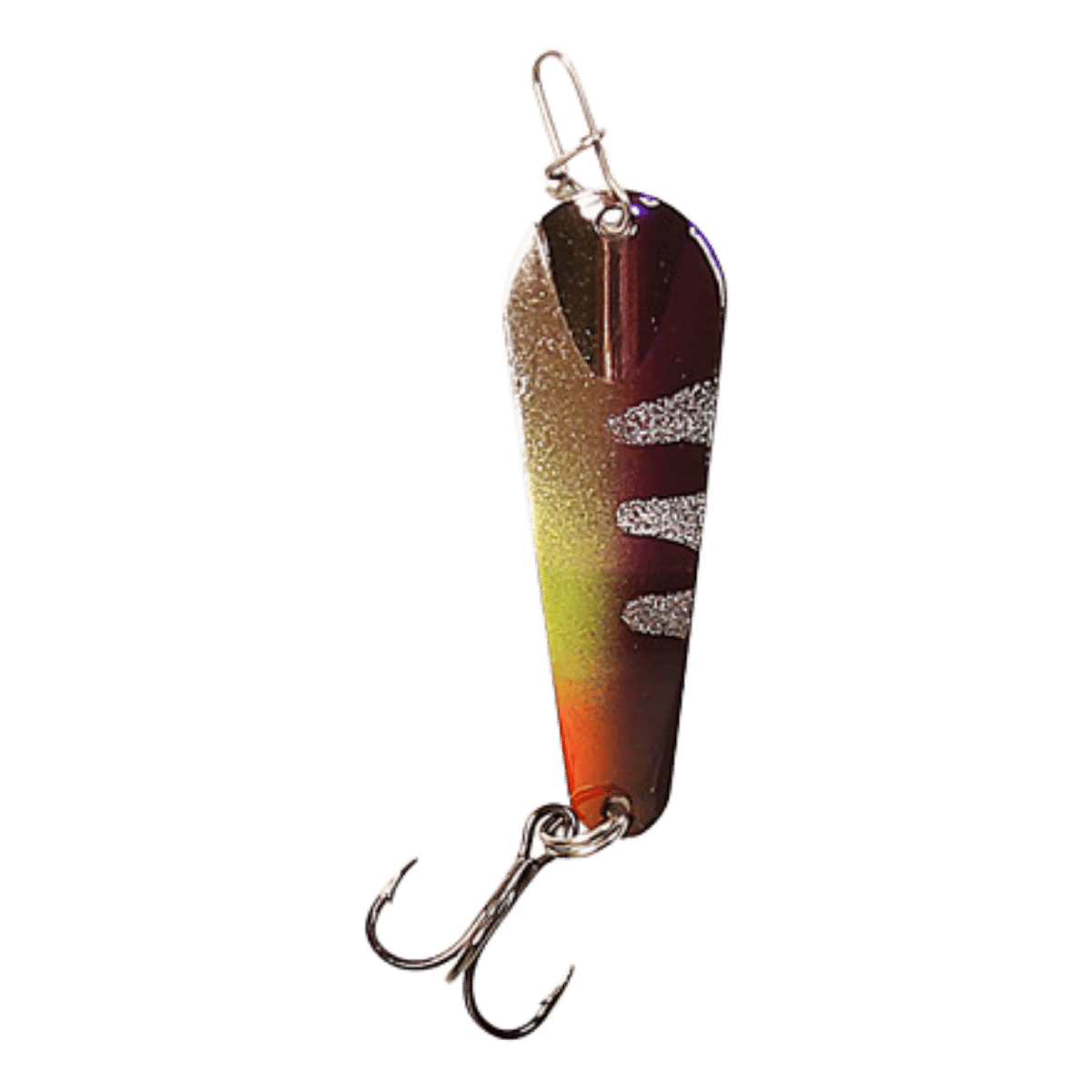 CUSTOM JIGS & SPINS PRO SLENDER SPOON 1/8 OZ - GOLD PURPLE TIGER