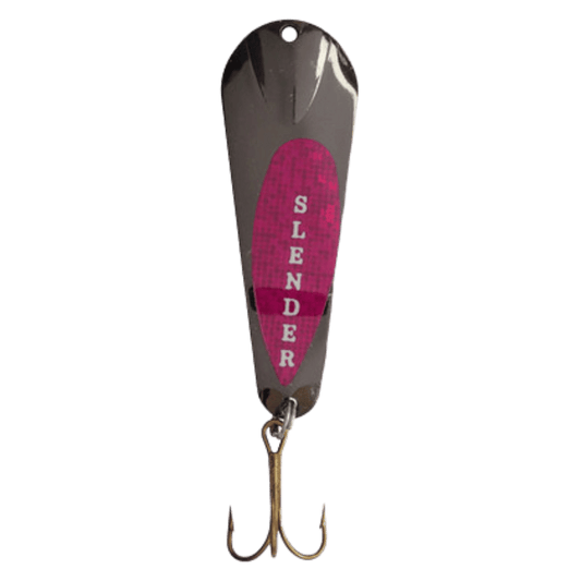 CUSTOM JIGS & SPINS SLENDER SPOON 1/16 OZ - BLACK NICKEL/PURPLE