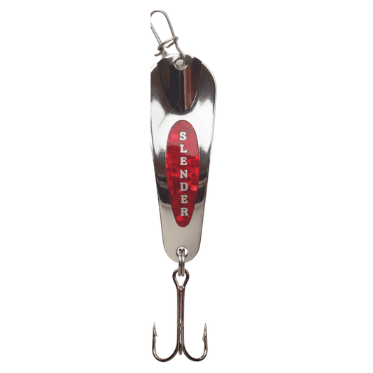 CUSTOM JIGS & SPINS SLENDER SPOON 1/16 OZ - SILVER/RED