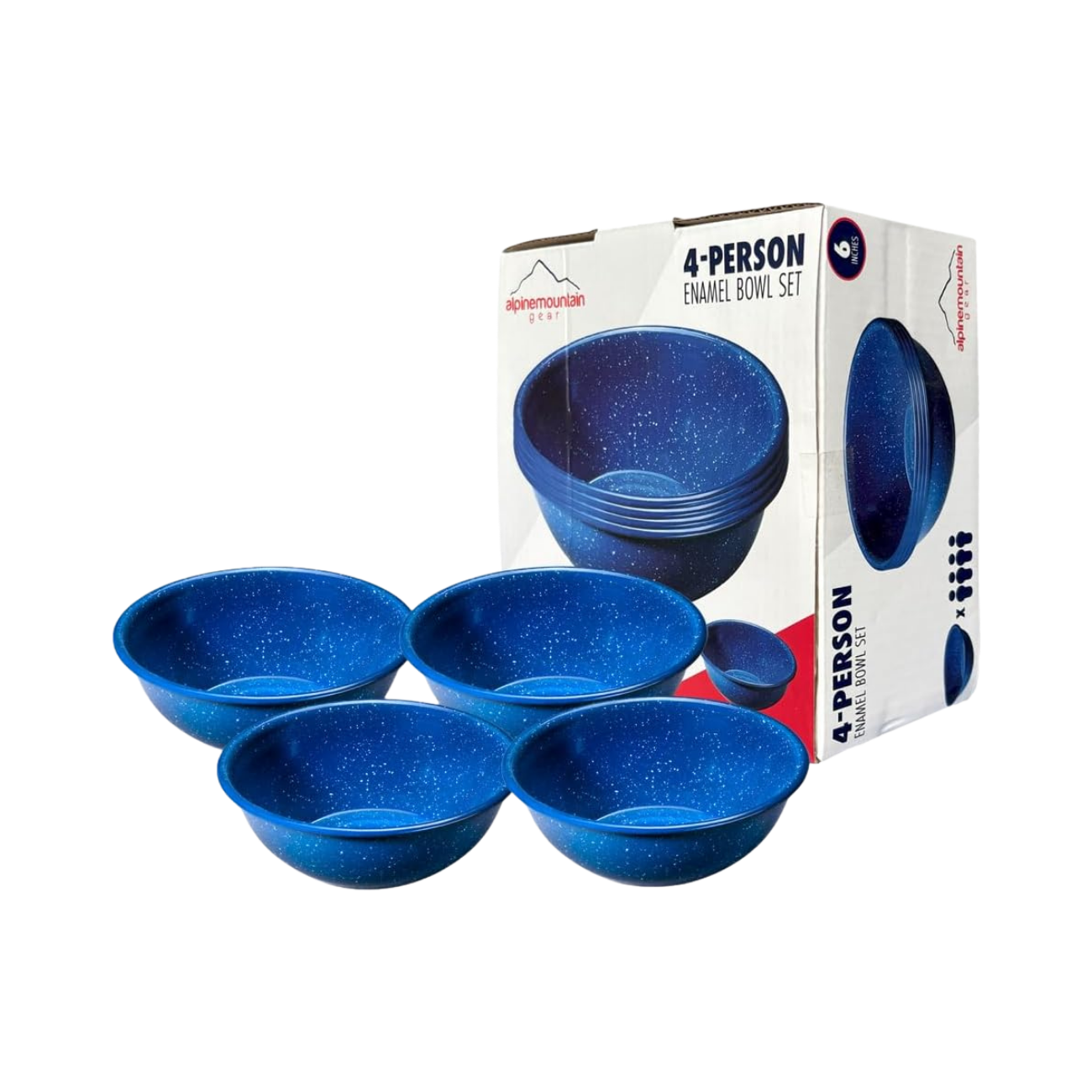 CADDIS 4 PACK ENAMEL BOWL BLUE