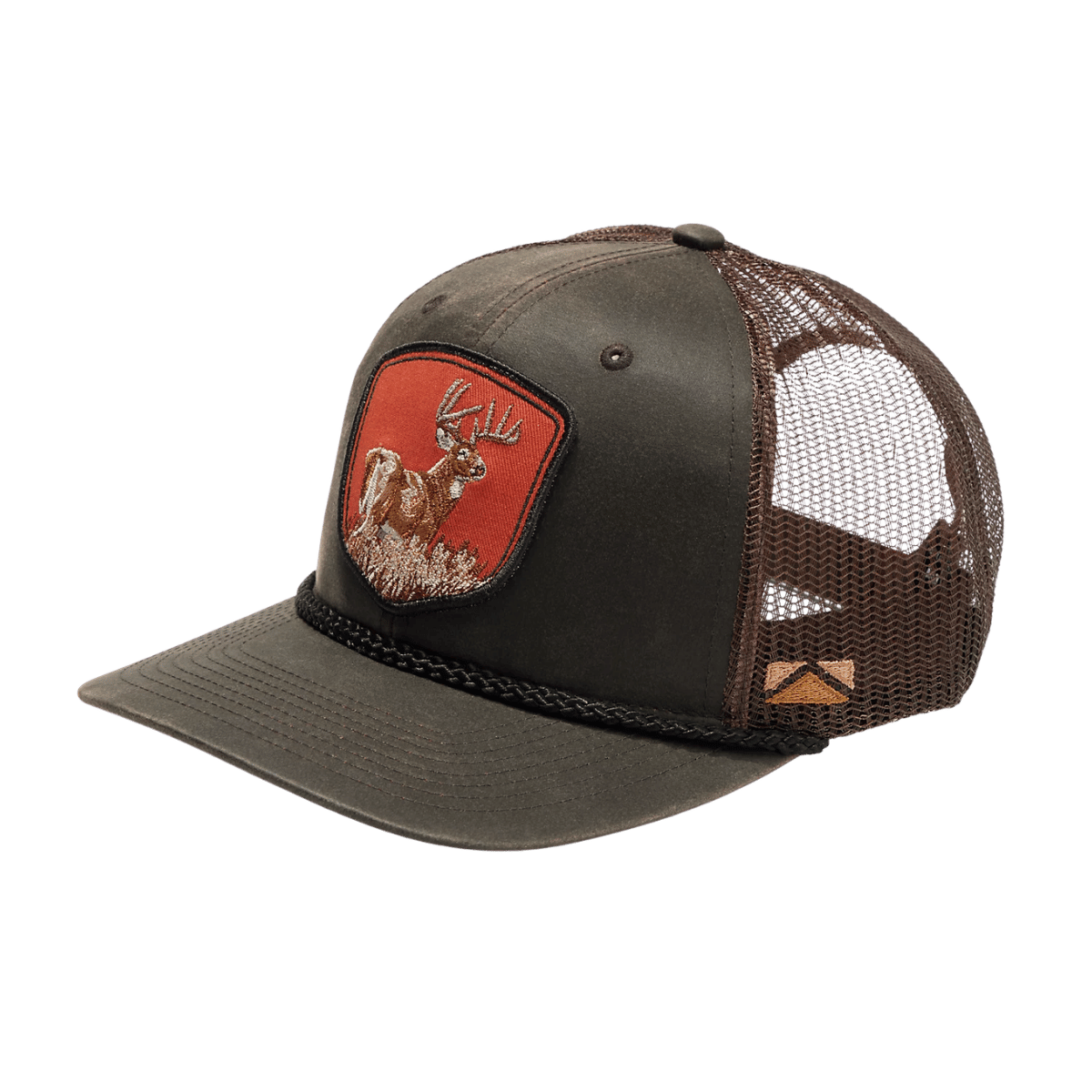 PARAMOUNT DEER PATCH WAX CANVAS ROPE CAP - ACADEMY BRN