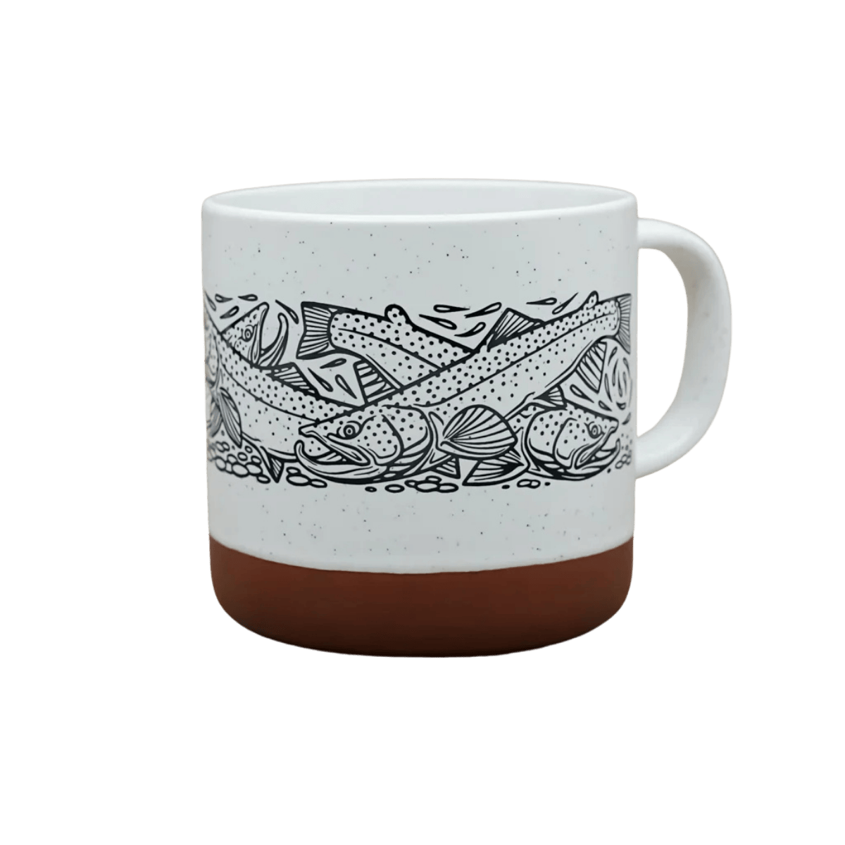 CASEY UNDERWOOD CERAMIC MUGS - FEEDING FRENZY - WHITE LEFT HANDLE