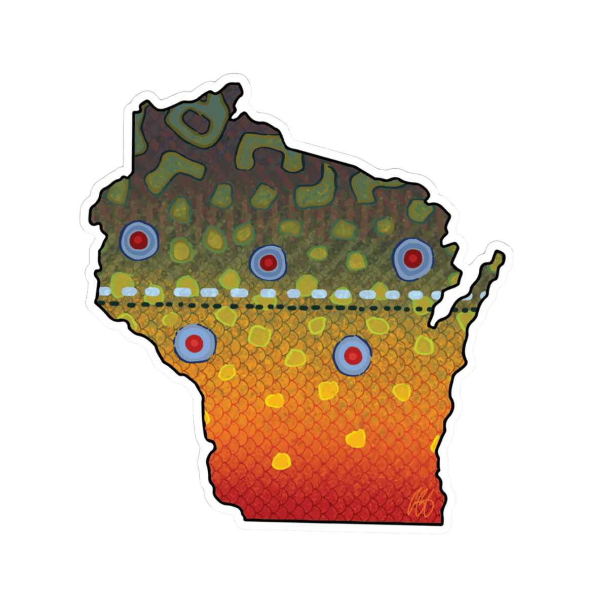 CASEY UNDERWOOD REGIONAL DECALS - WISCONSIN - BROOK TROUT