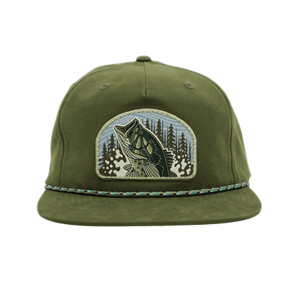 CASEY UNDERWOOD FROG HAWG ROPE HAT - MOSS W/SPECKLED ROPE - FRONT VIEW