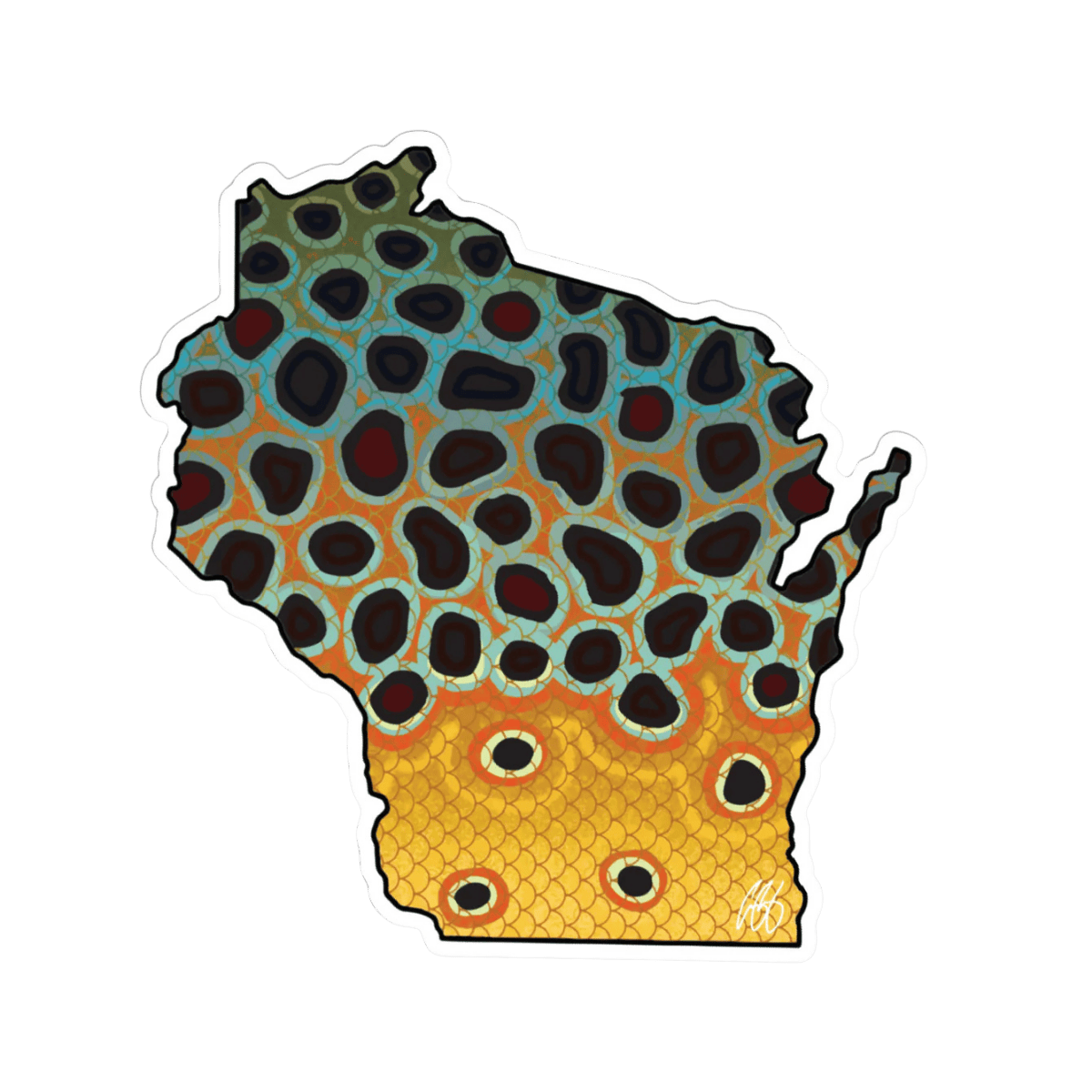 CASEY UNDERWOOD REGIONAL DECALS - WISCONSIN - BROWN TROUT