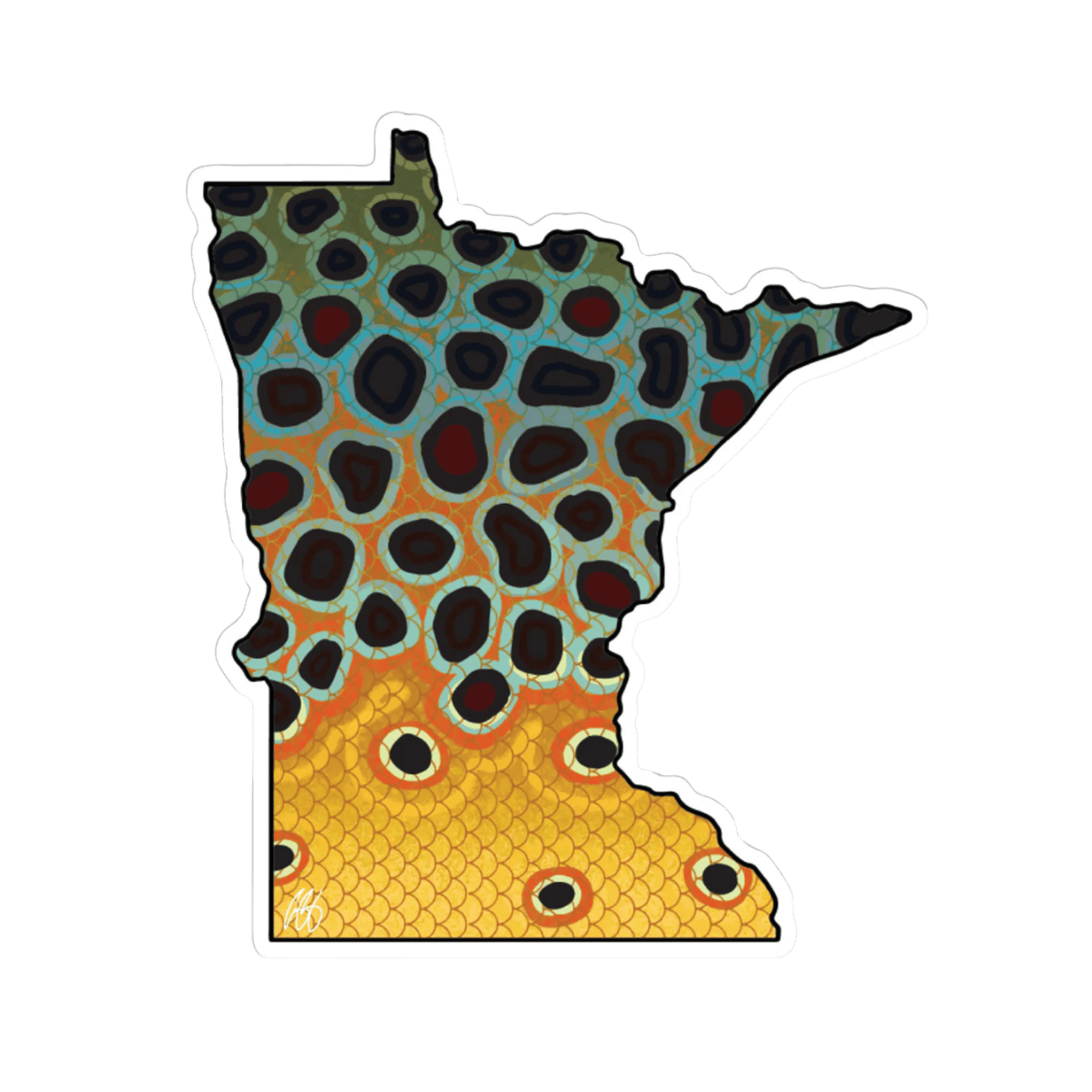 CASEY UNDERWOOD REGIONAL DECALS - MINNESOTA - BROWN TROUT