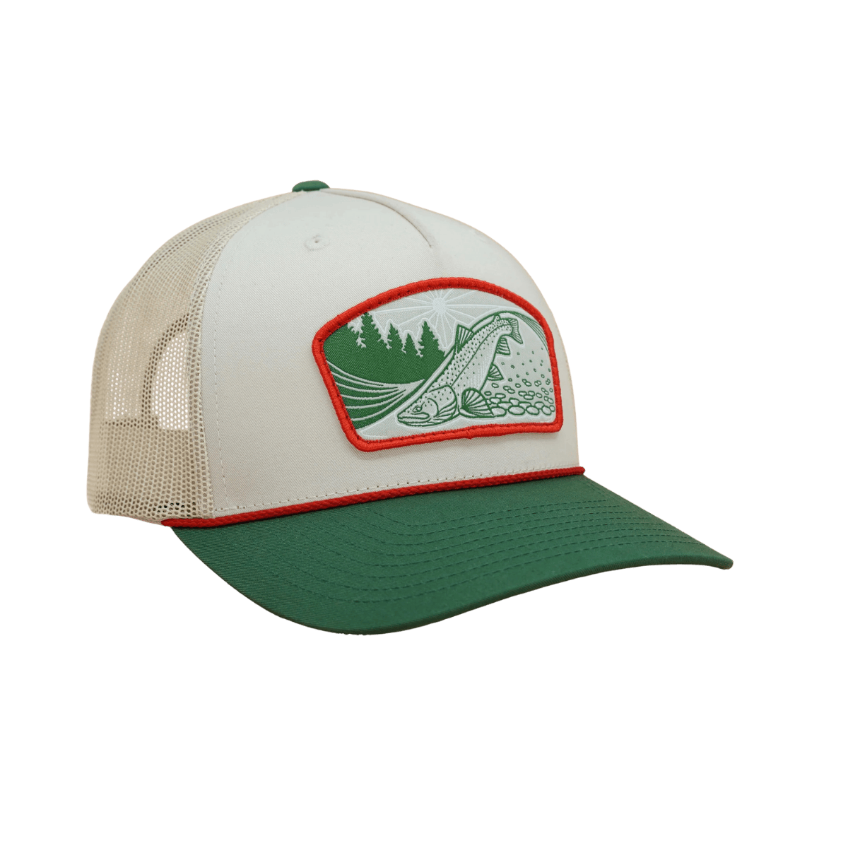 CASEY UNDERWOOD RICHARDSON HATS - RIFFLE RIDER TRUCKER - GREEN/WHITE RIGHT SIDE VIEW