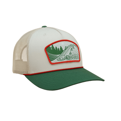 CASEY UNDERWOOD RICHARDSON HATS - RIFFLE RIDER TRUCKER - GREEN/WHITE RIGHT SIDE VIEW