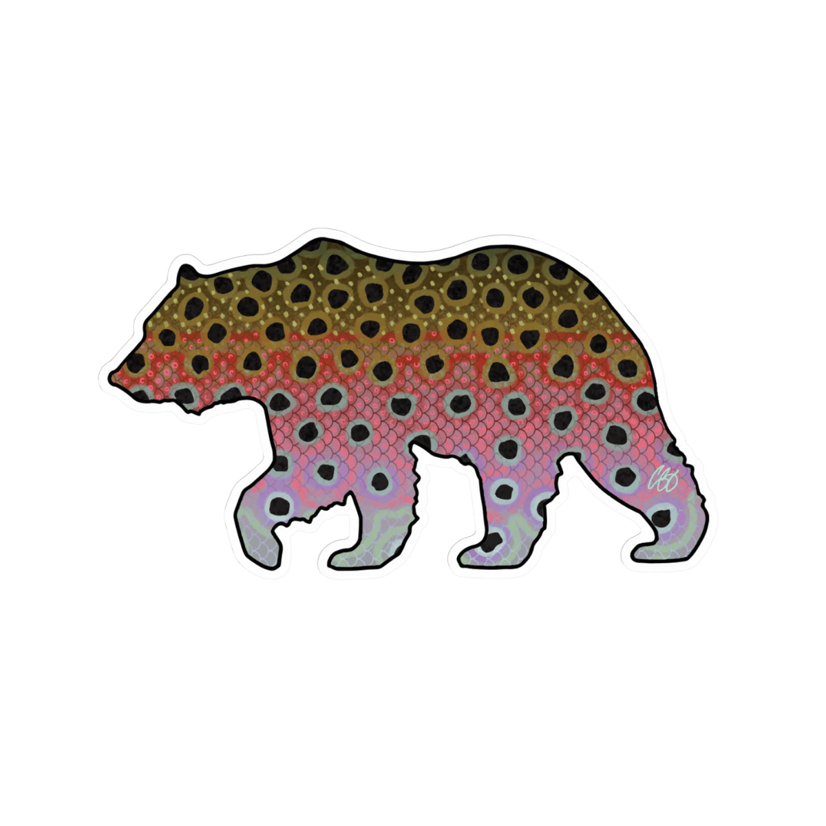 CASEY UNDERWOOD SPECIAL EDITION DECALS - BEAR RAINBOW