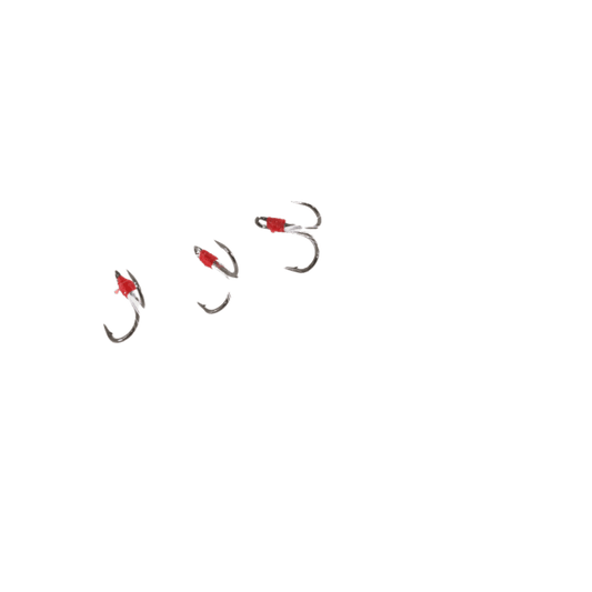 CLAM FEATHERED GAFF TREBLE HOOK 3PK WHITE