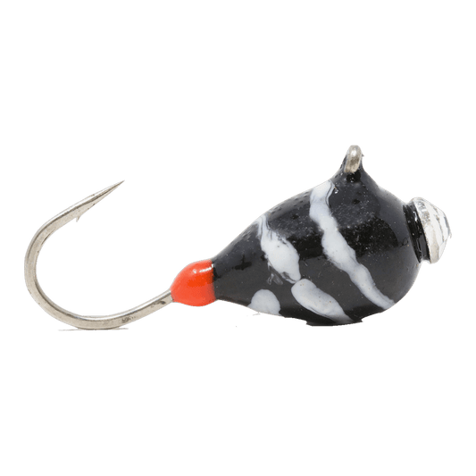 CLAM SWIRL DROP - 7.64 - BLACK WHITE SWIRL
