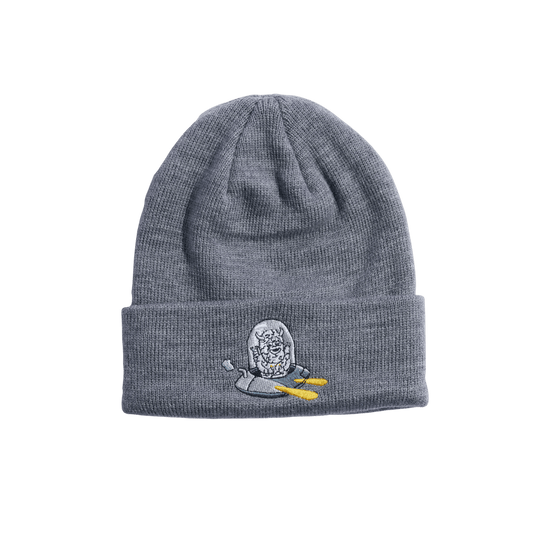 COAL CRAVE KIDS BEANIE HEATHER GREY, FRONT LOGO