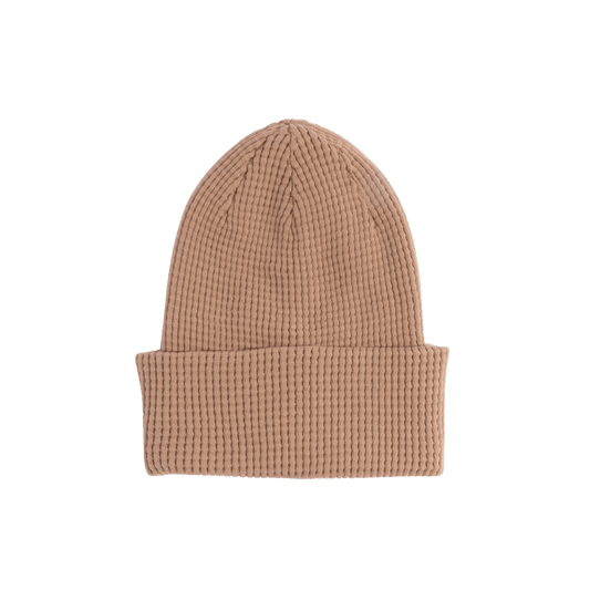 COAL CROSSOVER WAFFLE KNIT BEANIE LIGHT BROWN
