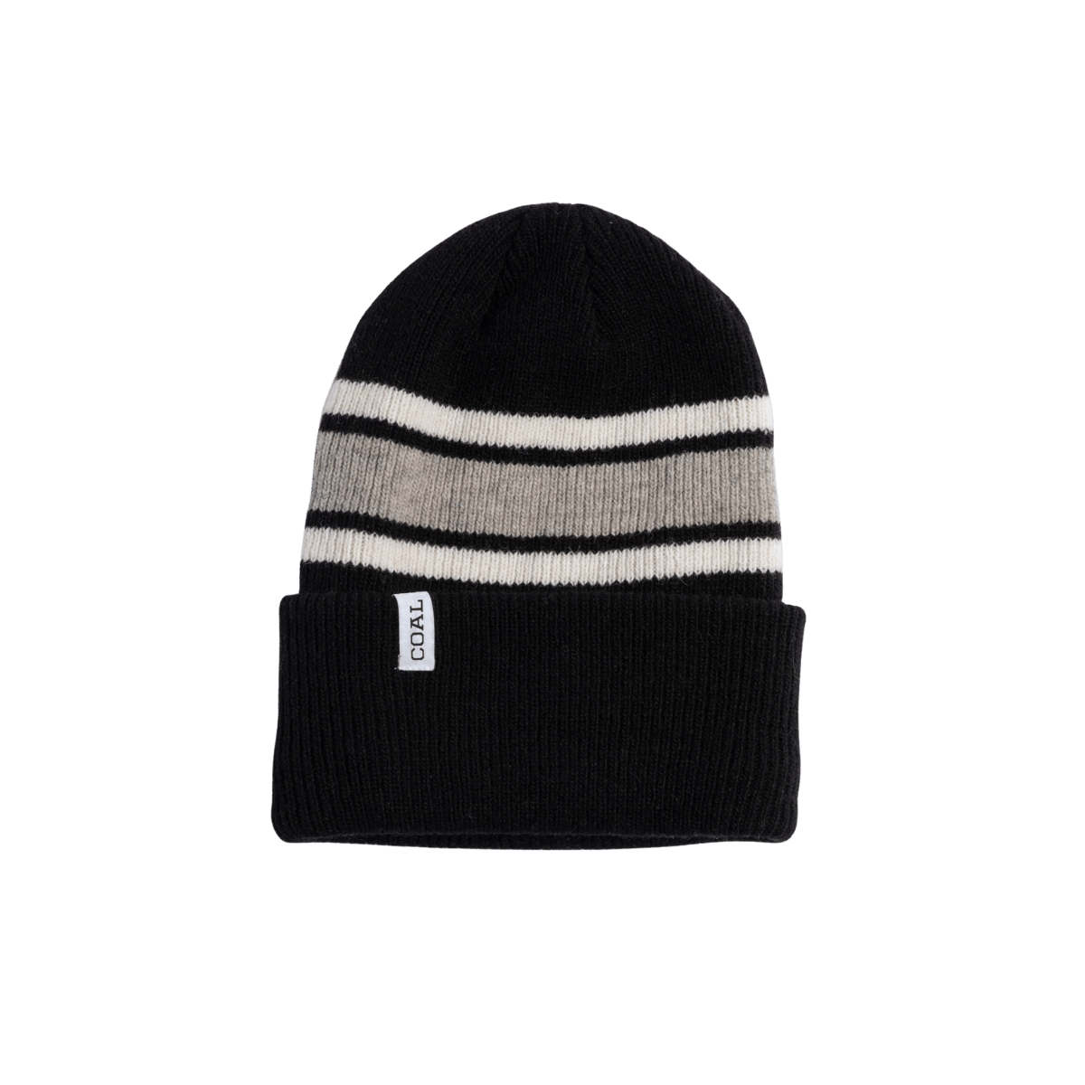 COAL HAINES RECYCLED BEANIE BLACK, FRONT ANGLE