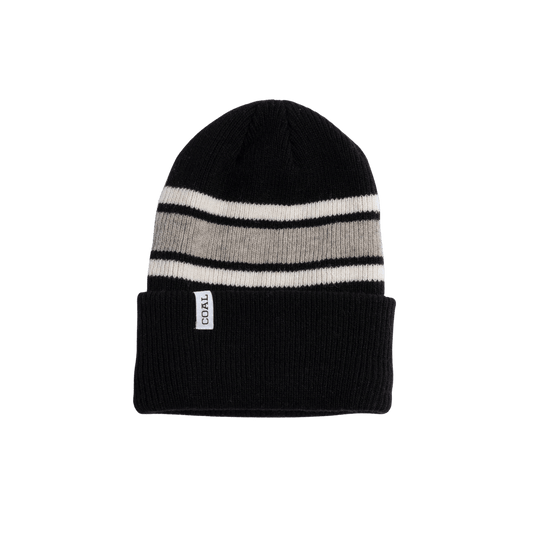 COAL HAINES RECYCLED BEANIE BLACK, FRONT ANGLE