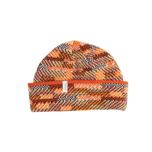 COAL MIRAGE REVERSIBLE BEANIE MULTI-1, front angle, logo