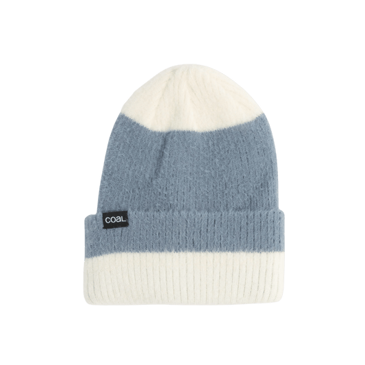COAL PEARL BEANIE SHALE BLUE - OFF WHITE, FRONT ANGLE