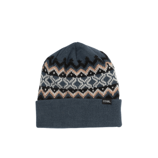 COAL WINTERS BEANIE NAVY BLACK, FRONT ANGLE