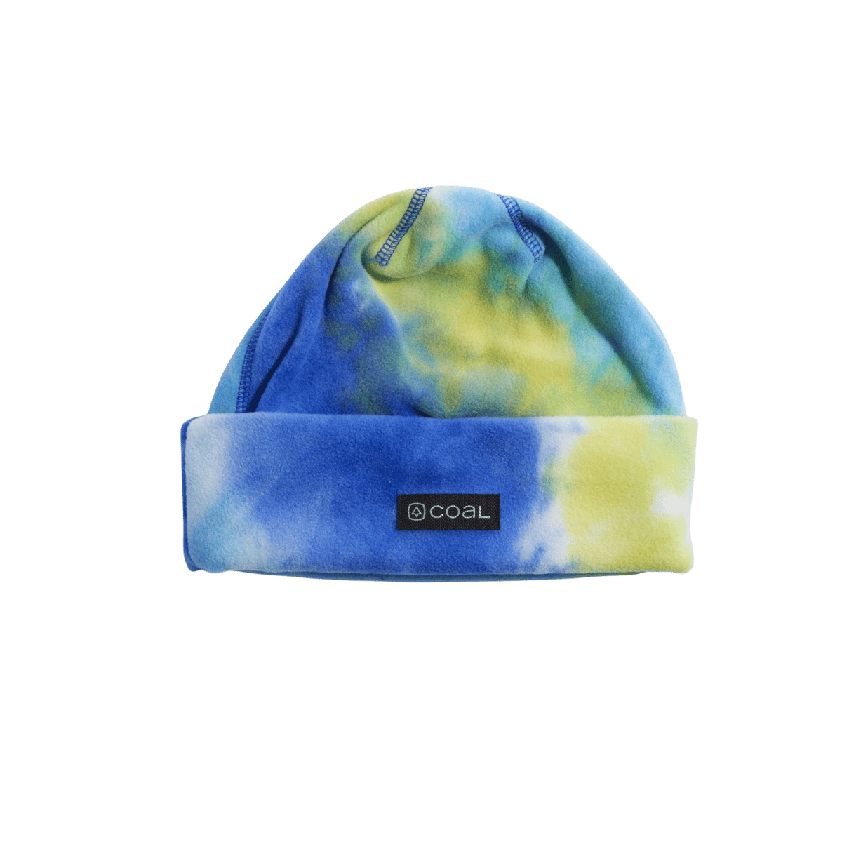 COAL YOUTH NEW JACK BEANIE, BLUE YELLOW TIE DYE, FRONT LOGO