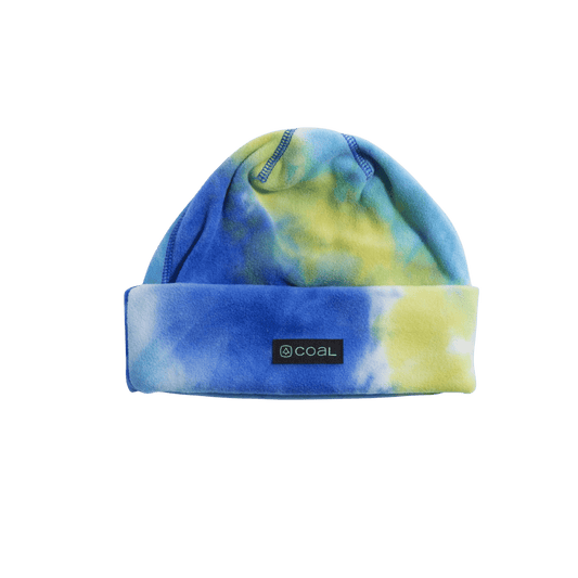 COAL YOUTH NEW JACK BEANIE, BLUE YELLOW TIE DYE, FRONT LOGO