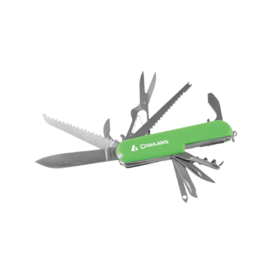 COGHLANS CAMP KNIFE 11 FUNCTIONS GREEN