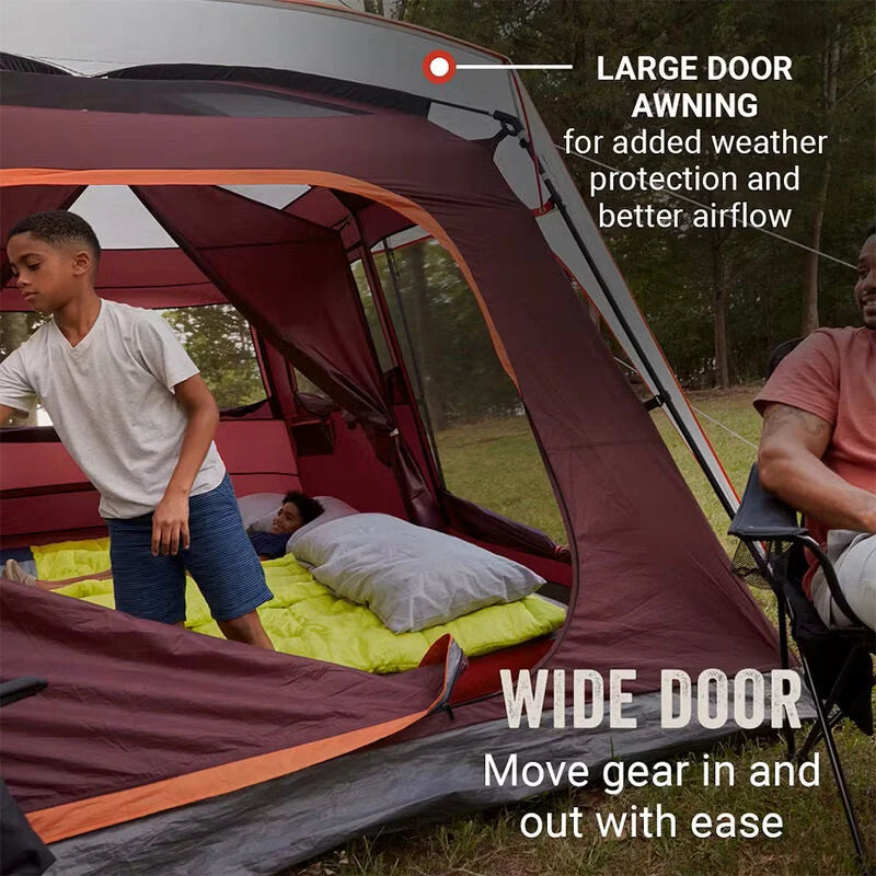 COLEMAN SKYLODGE 10 PERSON TENT - BLACKBERRY wide door