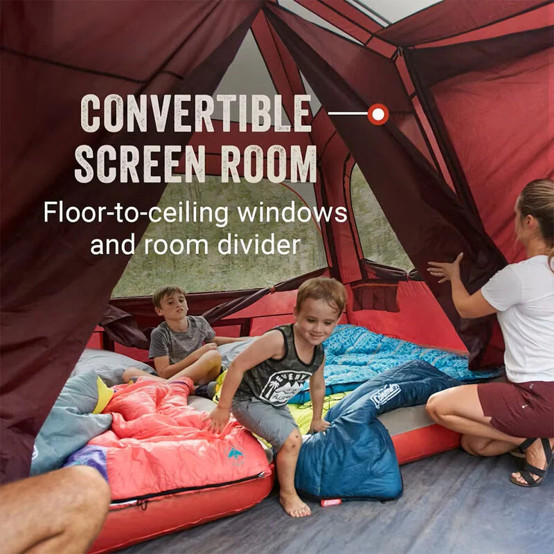 COLEMAN SKYLODGE 10 PERSON TENT - BLACKBERRY convertible screen room