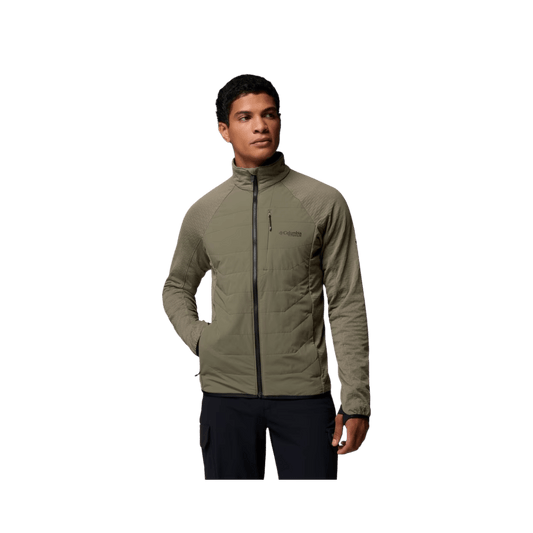 COLUMBIA ARCTIC CREST II HYBRID FULL ZIP- STONE GREEN