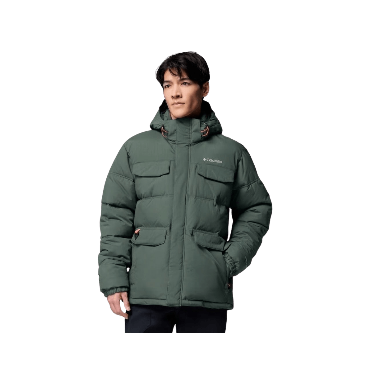 COLUMBIA LANDROAMER PUFFER JKT STONE GREEN
