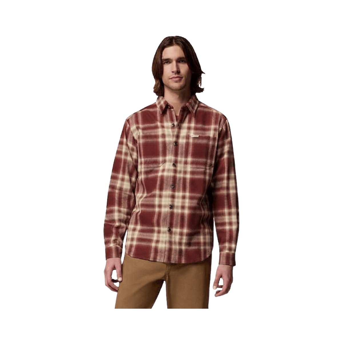 COLUMBIA PITCHSTONE STRETCH FLANNEL RED OXIDE