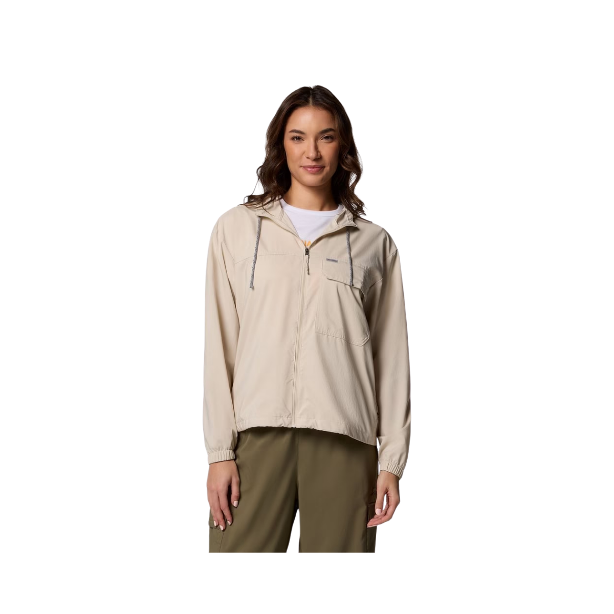 COLUMBIA W SKIEN VALLEY HOODED LS SHIRT DARK STONE
