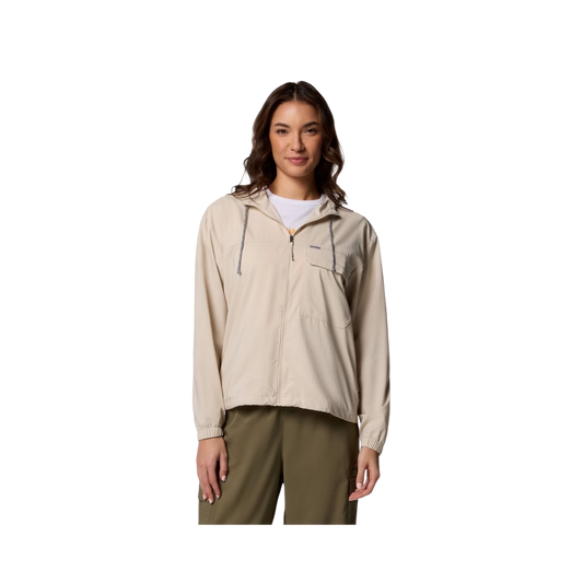 COLUMBIA W SKIEN VALLEY HOODED LS SHIRT DARK STONE