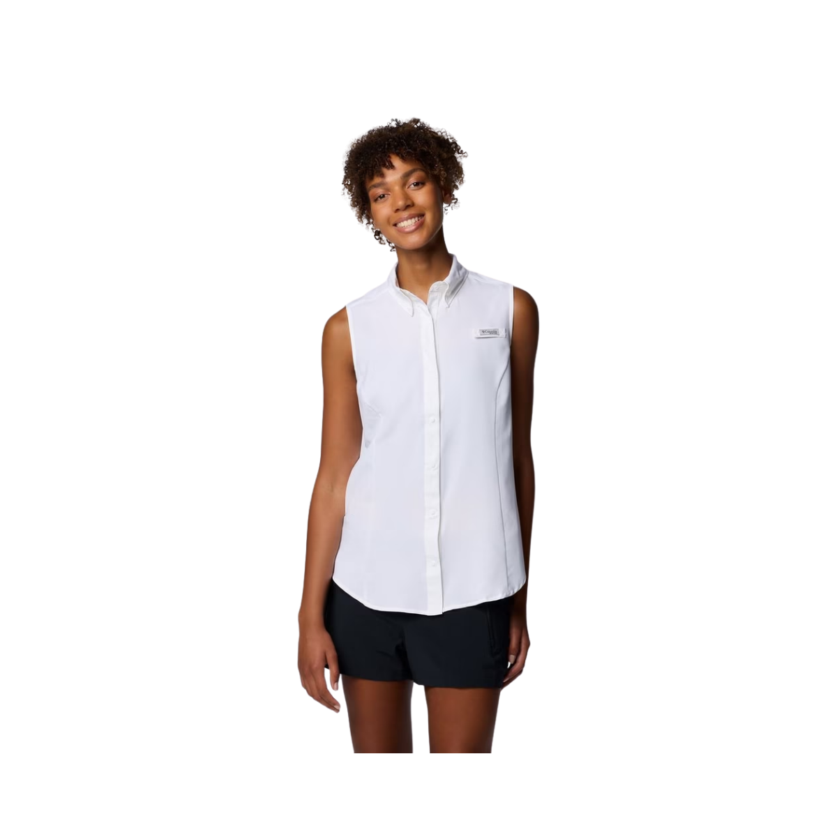 COLUMBIA W TAMIAMI SLEEVELESS SHIRT WHITE