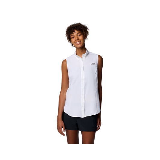 COLUMBIA W TAMIAMI SLEEVELESS SHIRT WHITE