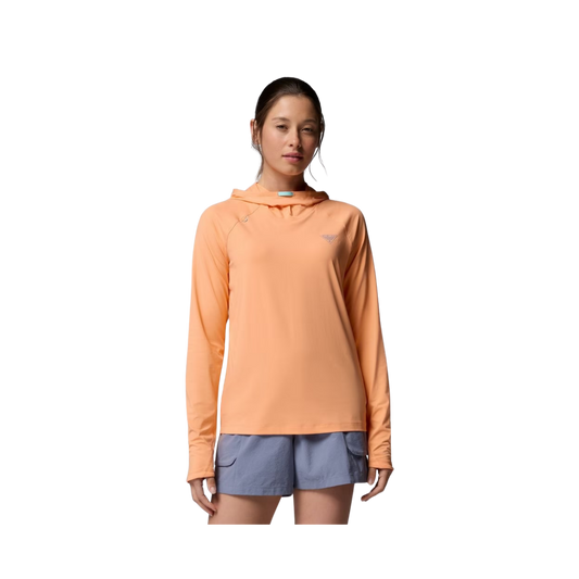 COLUMBIA W WILD CAST SUN HOODIE BRIGHT NECTER