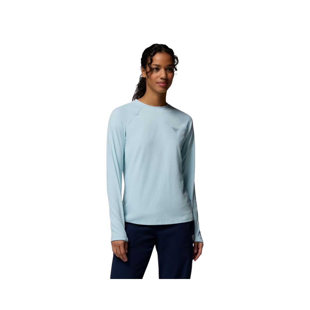 COLUMBIA W WILD CAST SUN SHIRT MARINE LIGHT
