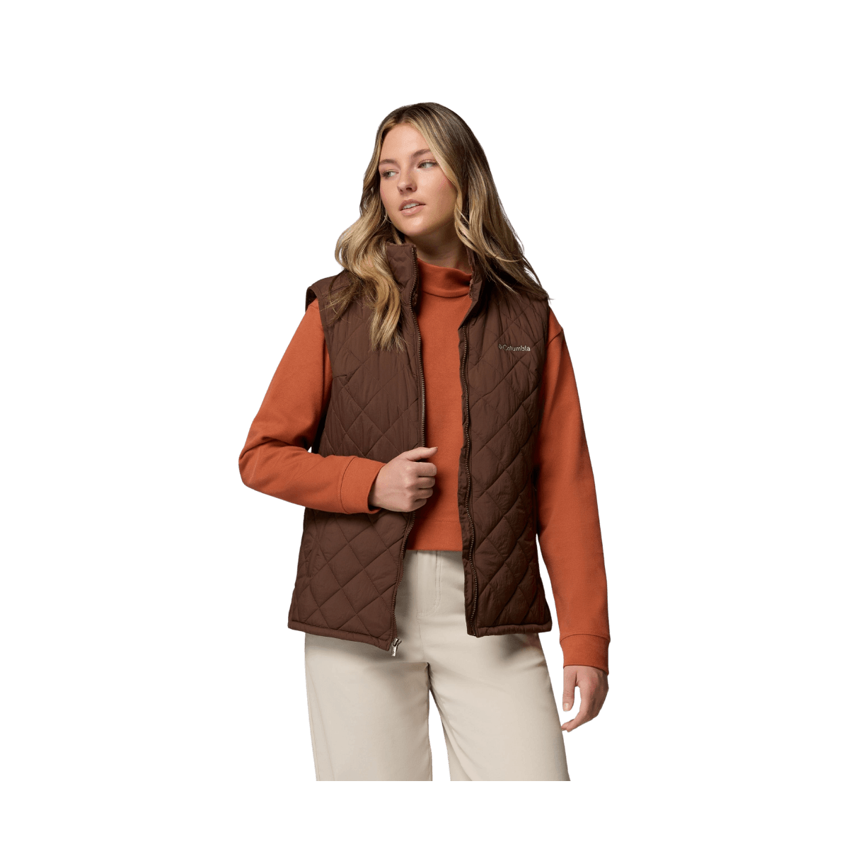 COLUMBIA W COZY SUMMIT LINED VEST TOBACCO