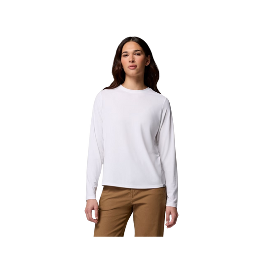 COLUMBIA WOMENS CSC SOFT STRETCH LS TEE WHITE