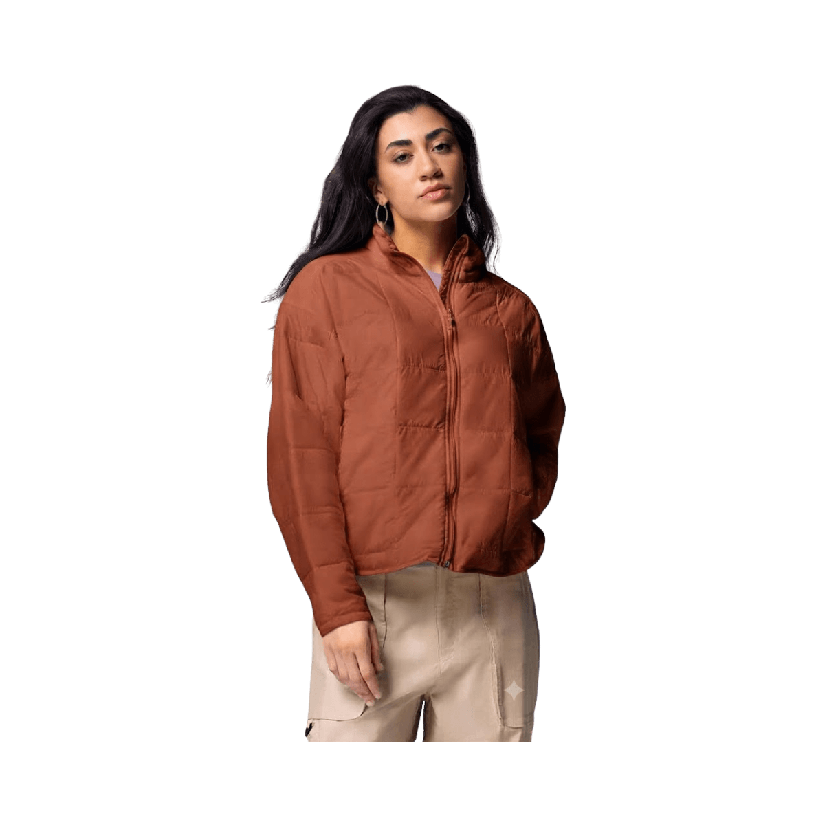 COLUMBIA W SIENNA HILL QUILTED JKT RED OXIDE