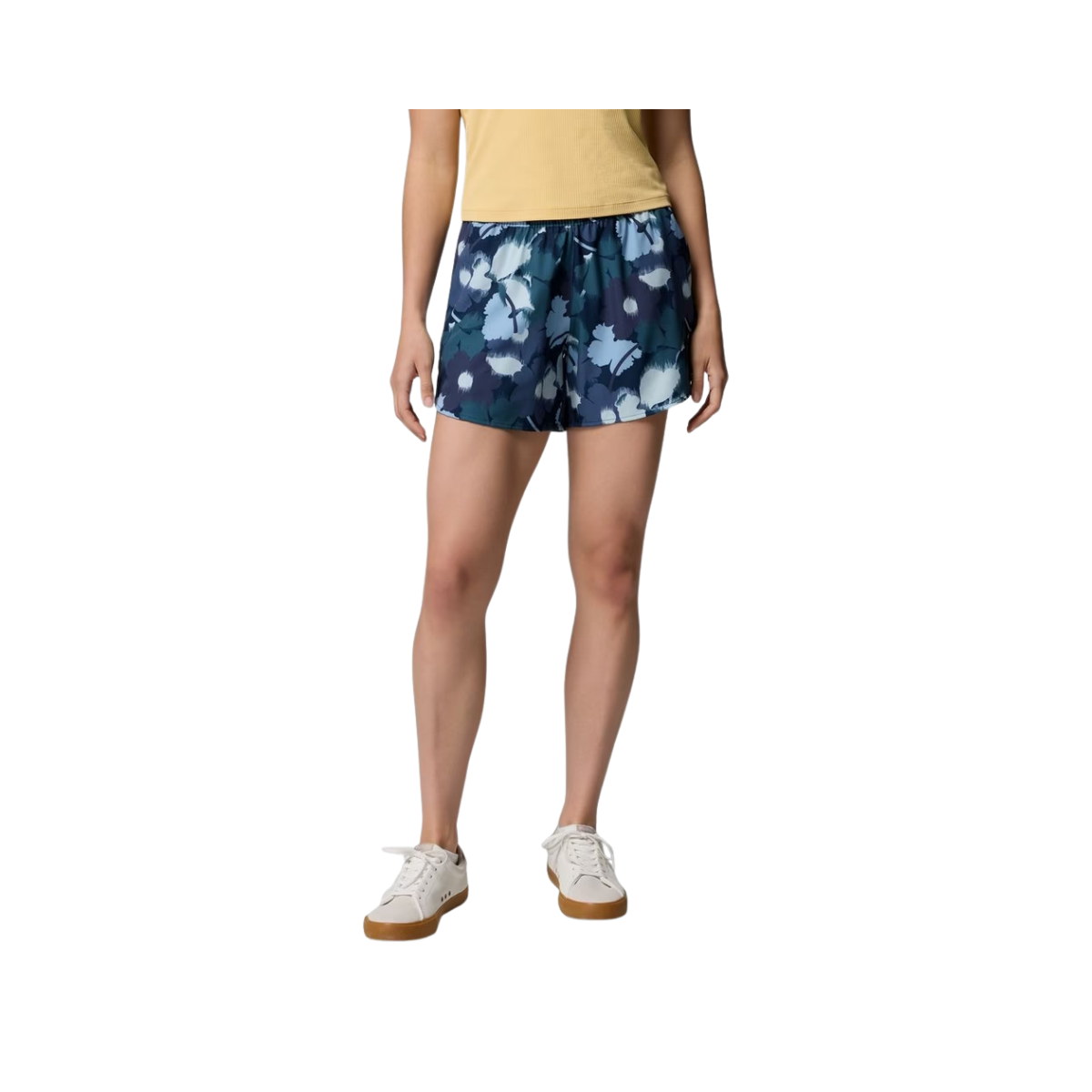 COLUMBIA WOMENS VITAL VALLEY PRINT SHORT 5" COLLEGIATE NAVY