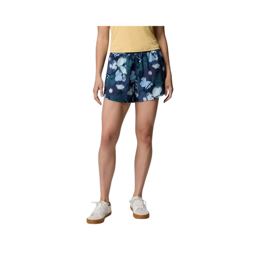 COLUMBIA WOMENS VITAL VALLEY PRINT SHORT 5" COLLEGIATE NAVY
