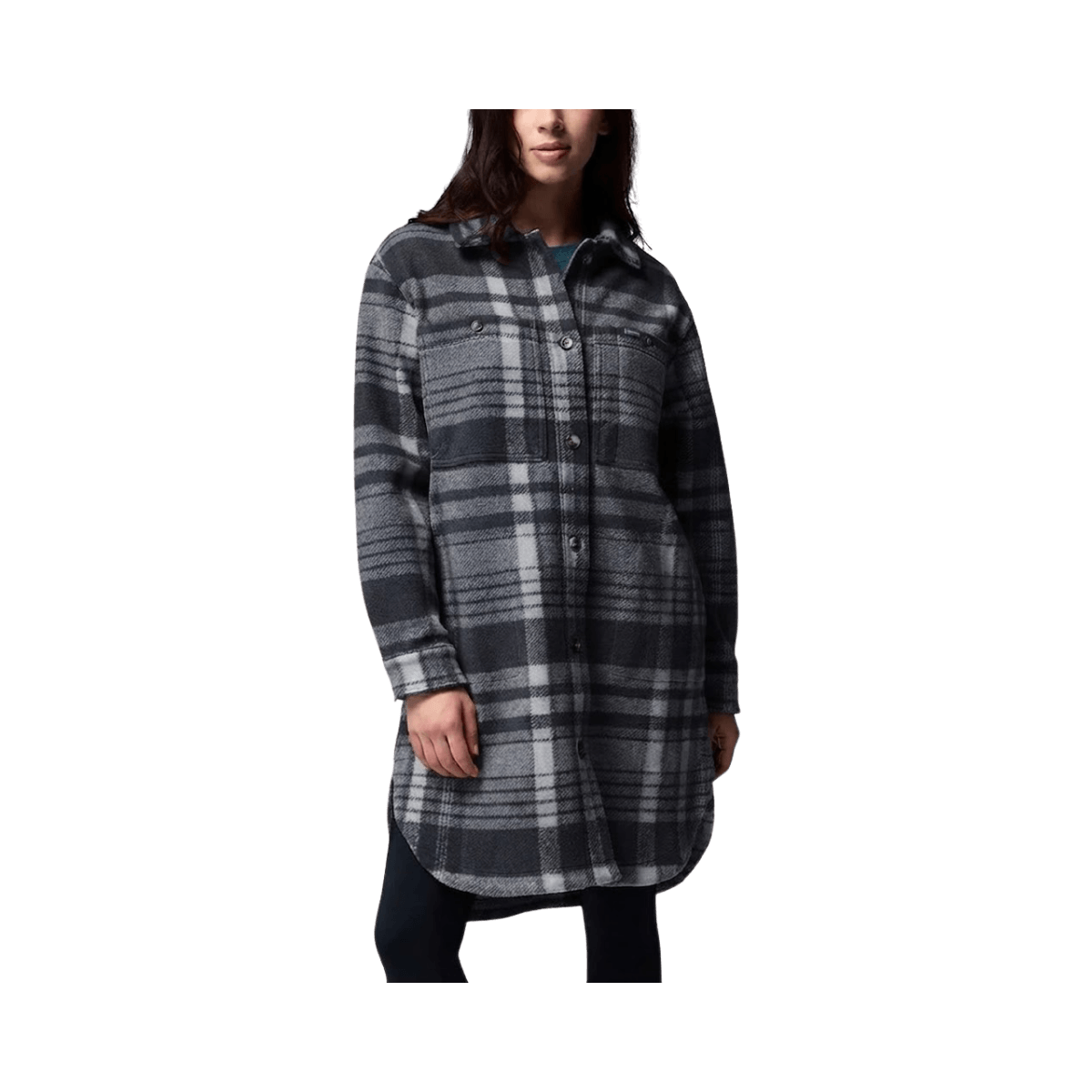 COLUMBIA W WILDEST VNTR LNG FLEECE COAT DARK STONE