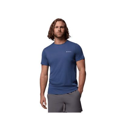 COLUMBIA MEN'S ZERO RULES LIGHT SHORT SLEEVE CREW - DARK MOUNTAIN, FRONT ANGLE, 1X, 2X, 3X