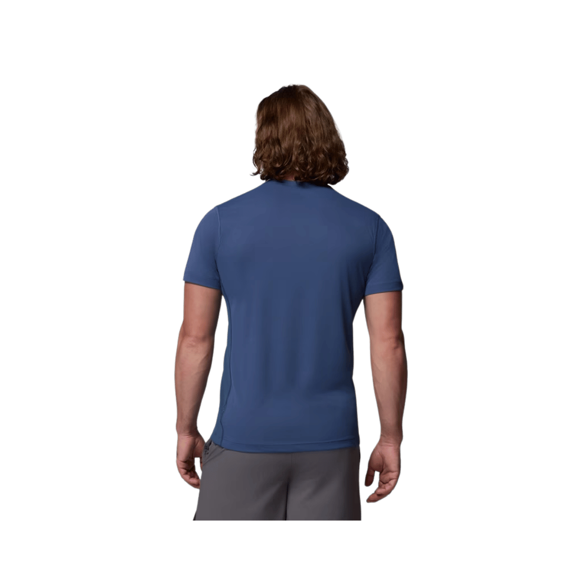 COLUMBIA MEN'S ZERO RULES LIGHT SHORT SLEEVE CREW - DARK MOUNTAIN, BACK ANGLE, 1X, 2X, 3X