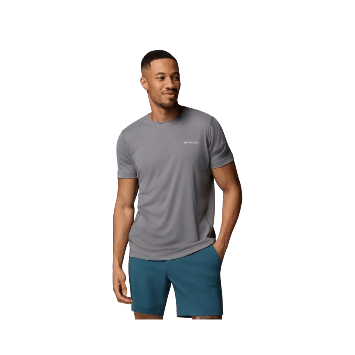 COLUMBIA ZERO RULES LIGHT SS CREW MENS CITY GREY