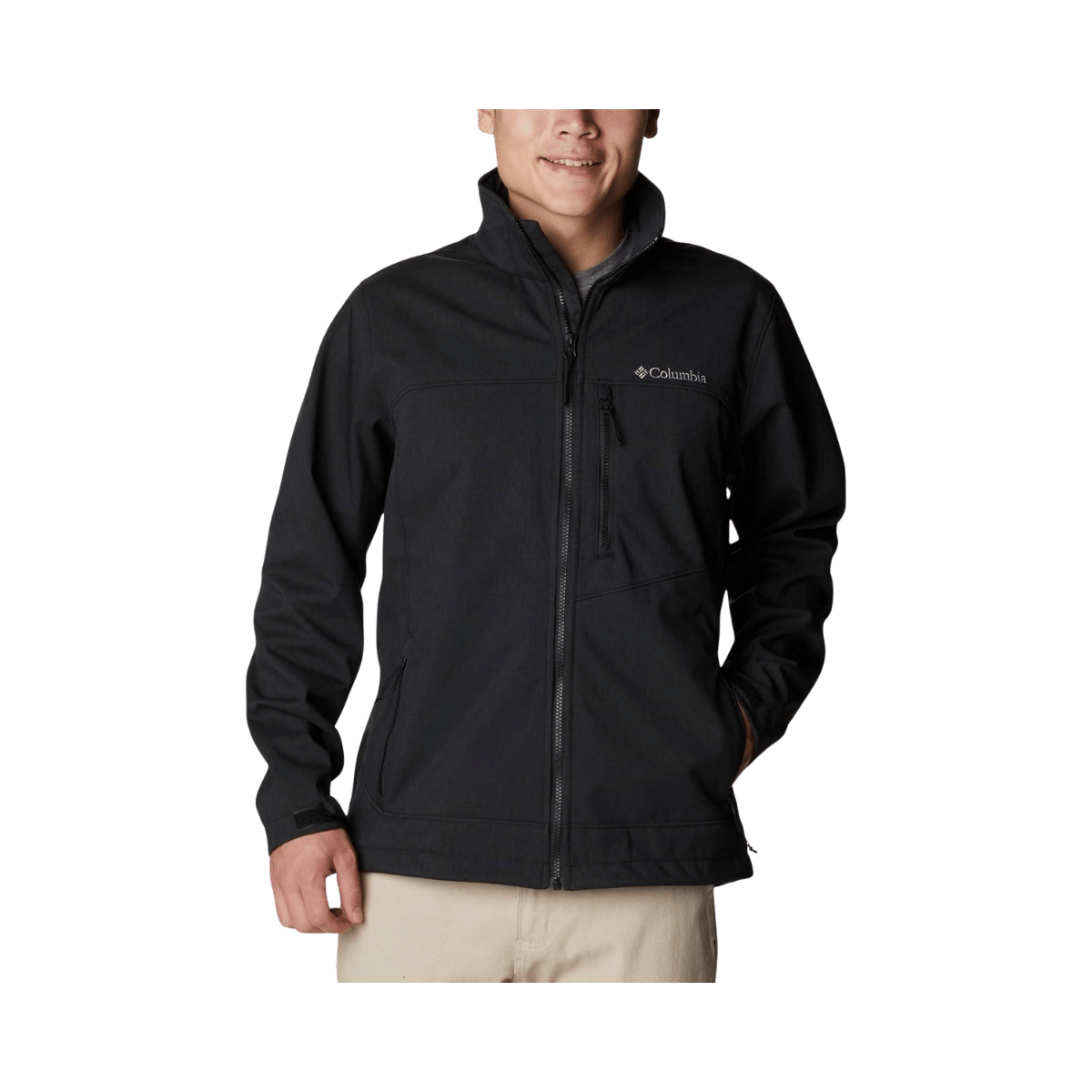 COLUMBIA CRUISER VALLEY SOFTSHELL JACKET - BLACK - FRONT VIEW