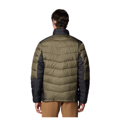 COLUMBIA MEN'S LABYRINTH LOOP JACKET - STONE GREEN - BACK VIEW