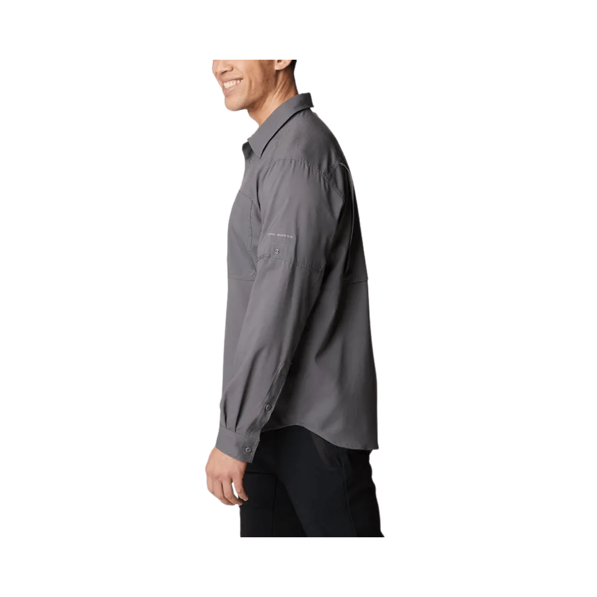 COLUMBIA SILVER RIDGE UTILITY LITE LONGSLEEVE - CITY GREY - SIDE VIEW