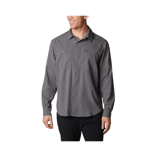 COLUMBIA SILVER RIDGE UTILITY LITE LONGSLEEVE - CITY GREY -  FRONT VIEW