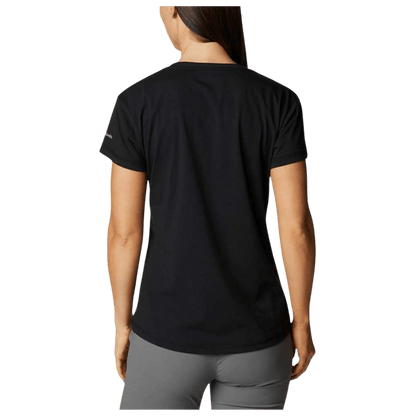COLUMBIA SUN TREK SHORT SLEEVE T-SHIRT W/ UPF 50 - BLACK - BACK VIEW 